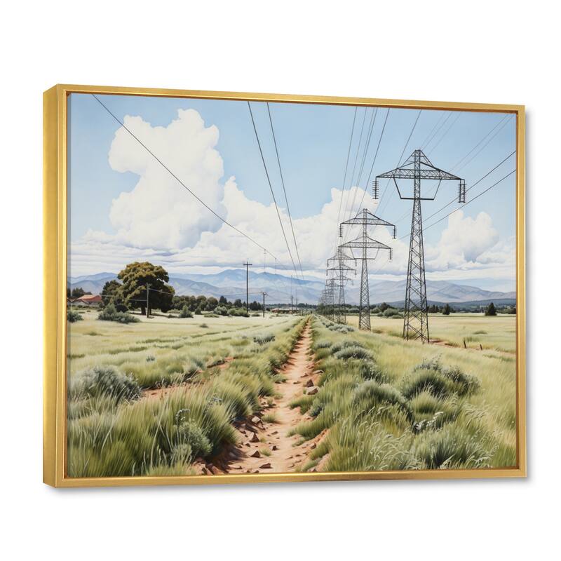Designart "Power Lines Electric Reverie V" Power Lines Framed Wall Decor Bed Bath & Beyond